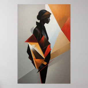 Abstracte Geometrische Vrouw - Moderne Kunst Minim Poster