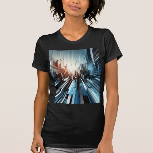 Abstracte geometrische vrouw T-shirt (Voorkant)