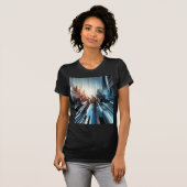 Abstracte geometrische vrouw T-shirt (Voorkant volledig)