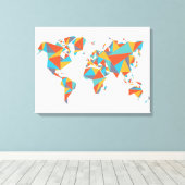 Abstracte geometrische Wereldkaart Canvas Afdruk (Insitu (Houten vloer))