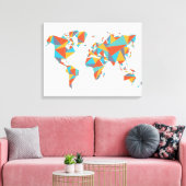 Abstracte geometrische Wereldkaart Canvas Afdruk (Insitu (Woonkamer))
