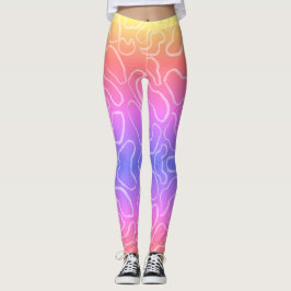 Abstracte geometrische witte ronde vorm leggings
