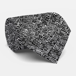Abstracte geometrische zwart-wit stropdas