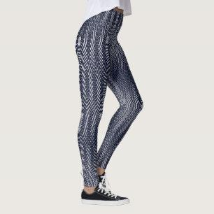 Abstracte geometrische zwarte en witte strepen, dr leggings
