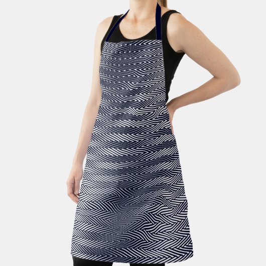 Abstracte geometrische zwarte en witte strepen, dr schort (Insitu)