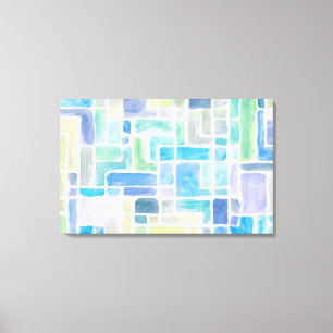 Abstracte geschilderde achtergrond van de waterver canvas afdruk