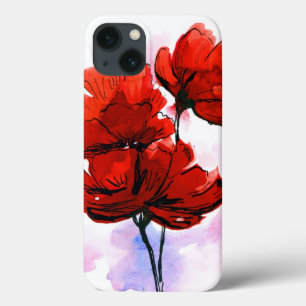 Abstracte geschilderde florale achtergrond 2 iPhone 13 hoesje