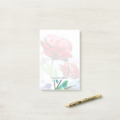 Abstracte geschilderde florale achtergrond post-it® notes (Op bureau)