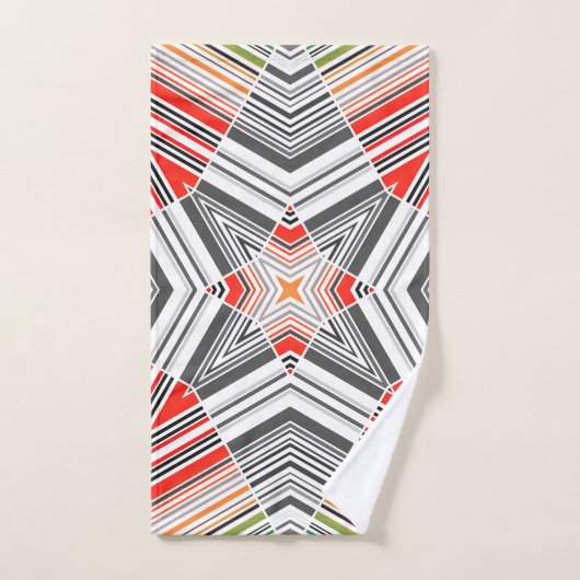 Abstracte gestreepte folkethno triba met sierbekle bad handdoek (Handdoek)