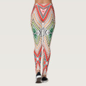 Abstracte gestreepte folkethno triba met sierbekle leggings (Achterkant)