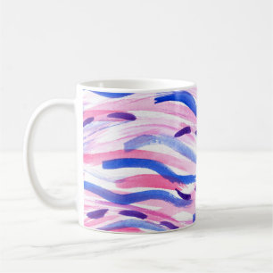Abstracte gestreepte waterverf achtergrond. Pensee Koffiemok
