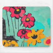 Abstracte geverfde bloemen muismat (Voorkant)