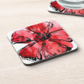 Abstracte geverfde florale achtergrond 4 onderzetter (Linkerzijde)