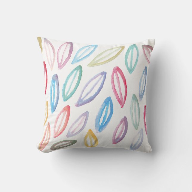 abstracte geverfde waterkleur kussen (Voorkant)