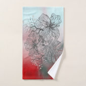 Abstracte gevlekte bloemen bladeren florale gradië bad handdoek (Handdoek)