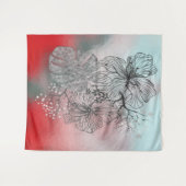 Abstracte gevlekte bloemen bladeren florale gradië wandkleed (Voorkant (horizontaal))