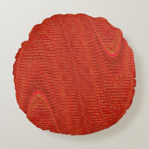 Abstracte geweven draden, Tangerine Round Pillow Rond Kussen