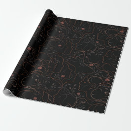 Abstracte Gezichten Botanisch Inpakpapier