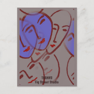 Abstracte Gezichten, Fig Street Studio Briefkaart
