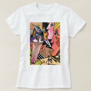 Abstracte gezichten - Moods - Portret schilderen v T-shirt