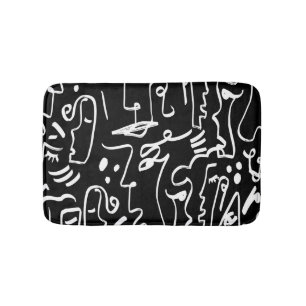 Abstracte gezichtsmaskers: geometrisch patroon badmat