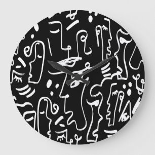 Abstracte gezichtsmaskers: geometrisch patroon grote klok