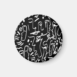 Abstracte gezichtsmaskers: geometrisch patroon magneet