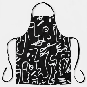 Abstracte gezichtsmaskers: geometrisch patroon schort
