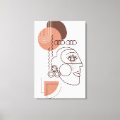 Abstracte gezichtszijkunst met roze bruine vormen canvas afdruk (Voorkant)