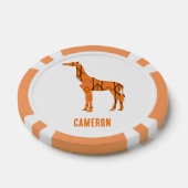 Abstracte giraf silhouet monogram poker chips (Enkel)