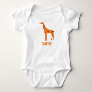 Abstracte giraf silhouet monogram romper