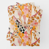 Abstracte Giraffes in het roze Inpakpapier Vel (In situ)