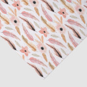 Abstracte Girly Pink Floral Pattern Waterverf Tissuepapier (Detail)