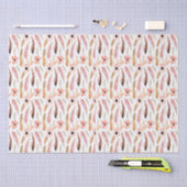 Abstracte Girly Pink Floral Pattern Waterverf Tissuepapier (Craft)