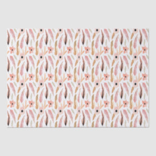 Abstracte Girly Pink Floral Pattern Waterverf Tissuepapier