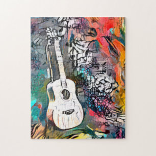Abstracte gitaar Harde uitdagende Jigzaag Legpuzzel