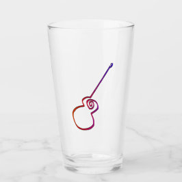 Abstracte gitaar - Minimalistische lijnkunst Glas