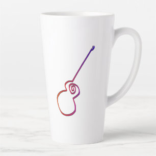 Abstracte gitaar - Minimalistische lijnkunst Latte Mok