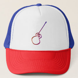 Abstracte gitaar - Minimalistische lijnkunst Trucker Pet