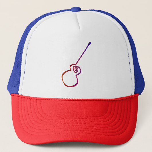 Abstracte gitaar - Minimalistische lijnkunst Trucker Pet (Voorkant)