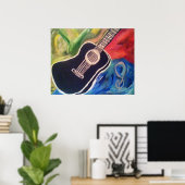 Abstracte gitaar poster (Thuiskantoor)