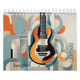 Abstracte gitaar Waterverf Kalender