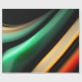 Abstracte gladde lijnen op zwarte, meerkleurige zi cadeaupapier (Vlak)