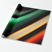 Abstracte gladde lijnen op zwarte, meerkleurige zi cadeaupapier (Uitgerold)