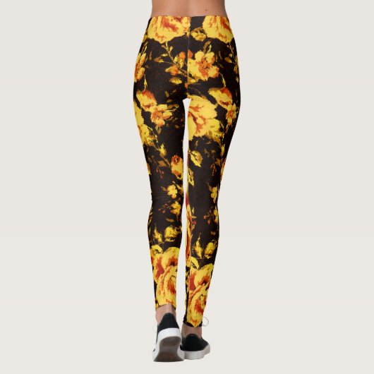 Abstracte glans van de florale glans leggings (Achterkant)