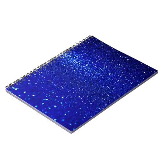 Abstracte glanzend blauwe achtergrond notitieboek (Linkerzijde)