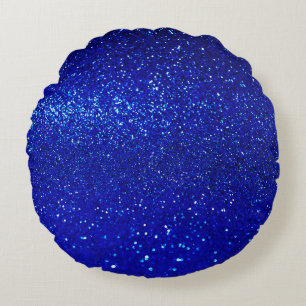 Abstracte glanzend blauwe achtergrond rond kussen