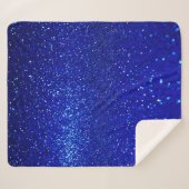 Abstracte glanzend blauwe achtergrond sherpa deken (Voorkant (horizontaal))