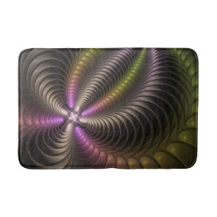 Abstracte glanzende Trippy Kleurrijke 3D Fractal A Badmat