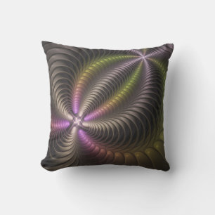 Abstracte glanzende Trippy Kleurrijke 3D Fractal A Buitenkussen